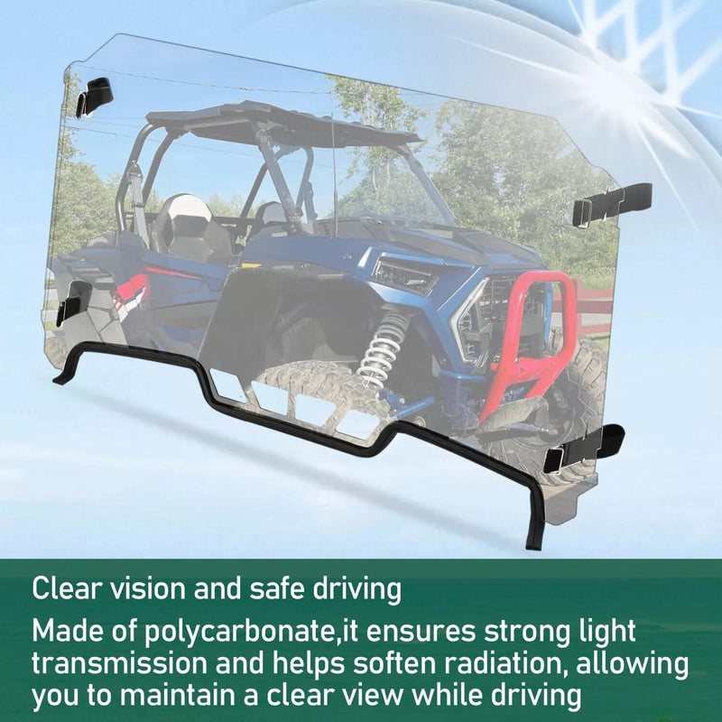 DURAFORCE Vented Full Windshield For Polaris XP 4 Turbo 2019-2023 Front Window