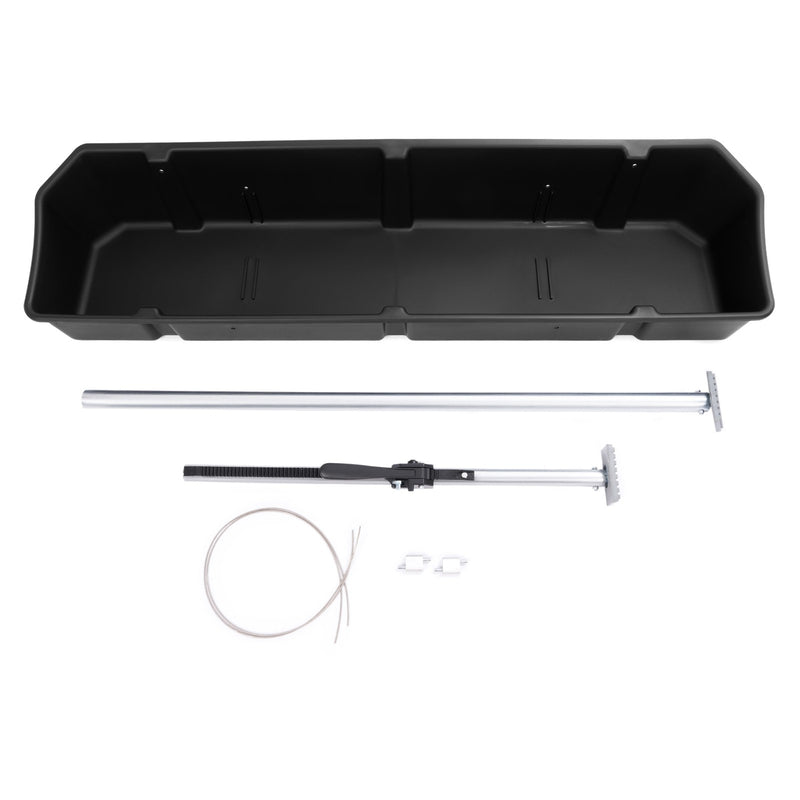 DURAFORCE Black Fullsize Truck Bed Cargo Organizer Pickup Container W/Adjustable Bar