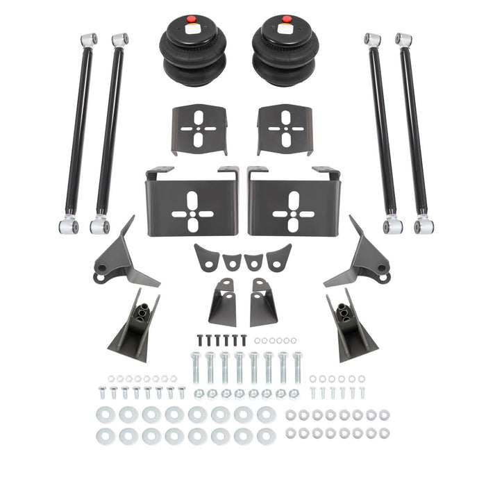 DURAFORCE 2.75" Heavy Duty Triangulated 4 Link Hot Rod Suspension Kit Air Bags &Rear Mount