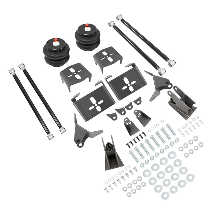 DURAFORCE 2.75" Heavy Duty Triangulated 4 Link Hot Rod Suspension Kit Air Bags &Rear Mount
