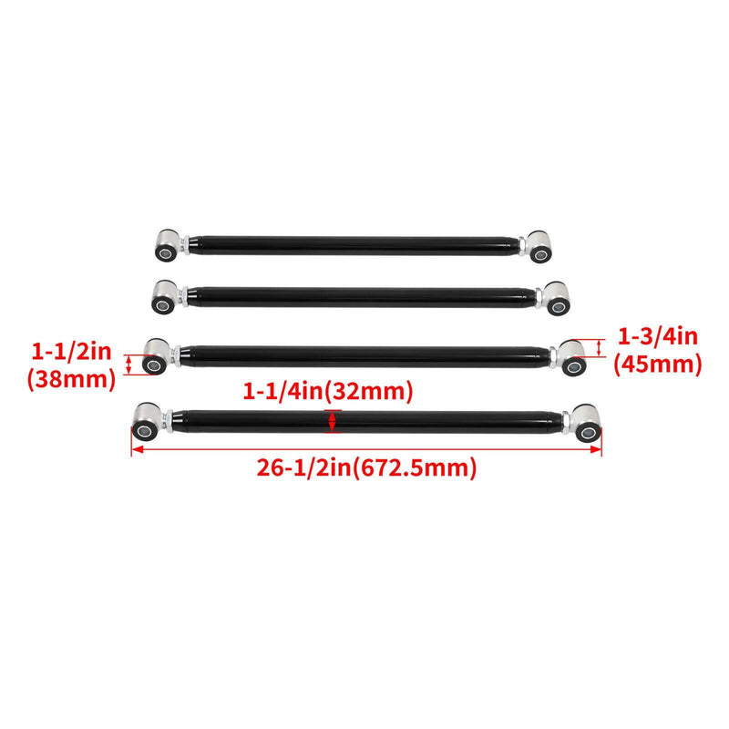 DURAFORCE 2.75" Heavy Duty Triangulated 4 Link Hot Rod Suspension Kit Air Bags &Rear Mount
