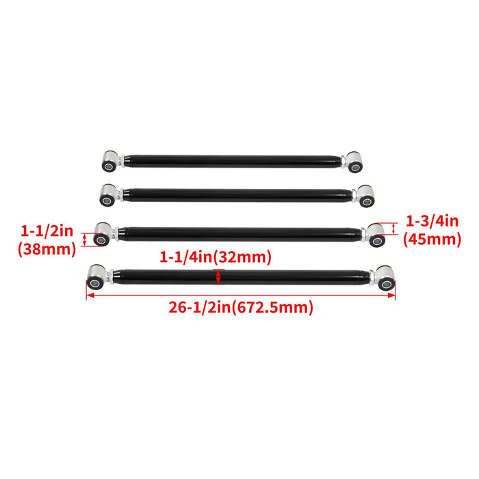 DURAFORCE 2.75" Heavy Duty Triangulated 4 Link Hot Rod Suspension Kit Air Bags &Rear Mount