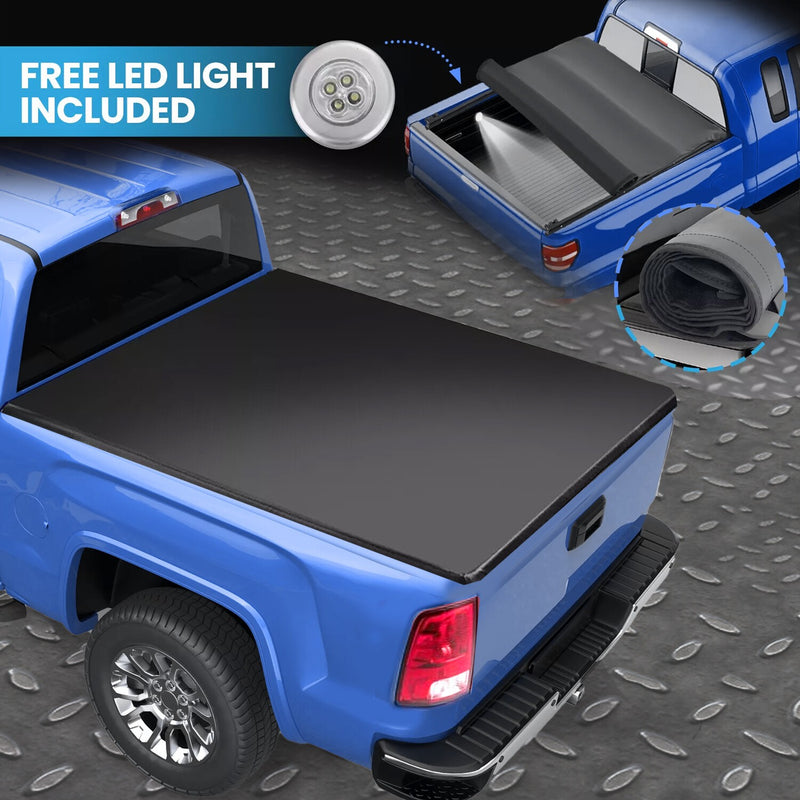 DURAFORCE 6.5FT Truck Bed Tonneau Cover Soft Roll-Up For Dodge Ram 1500 1994-2001 2002