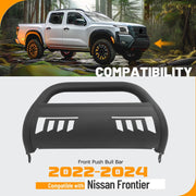 DURAFORCE For Nissan Frontier Pickup 2022 2023 2024 3" Bull Bar Front Bumper Grille Guard