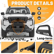 DURAFORCE For Nissan Frontier Pickup 2022 2023 2024 3" Bull Bar Front Bumper Grille Guard