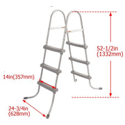 DURAFORCE 36 Inch Wall Height 3 Stair Step Outdoor Above Ground Swimming Pool Ladder Gray