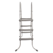 DURAFORCE 36 Inch Wall Height 3 Stair Step Outdoor Above Ground Swimming Pool Ladder Gray