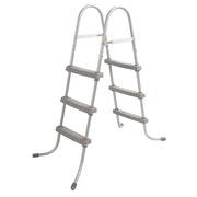 DURAFORCE 36 Inch Wall Height 3 Stair Step Outdoor Above Ground Swimming Pool Ladder Gray