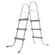 DURAFORCE 36 Inch Wall Height 3 Stair Step Outdoor Above Ground Swimming Pool Ladder Gray