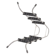 DURAFORCE 36 Inch Wall Height 3 Stair Step Outdoor Above Ground Swimming Pool Ladder Gray