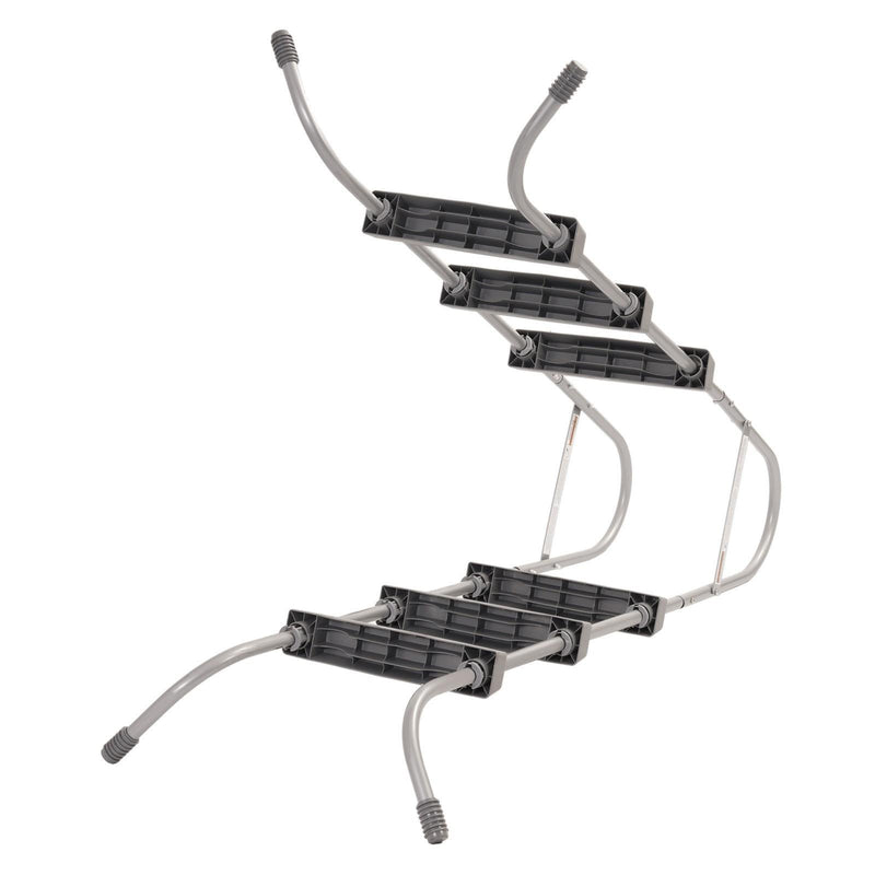 DURAFORCE 36 Inch Wall Height 3 Stair Step Outdoor Above Ground Swimming Pool Ladder Gray
