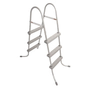 DURAFORCE 36 Inch Wall Height 3 Stair Step Outdoor Above Ground Swimming Pool Ladder Gray