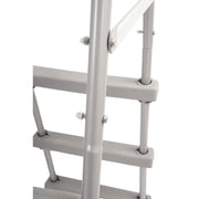 DURAFORCE 36 Inch Wall Height 3 Stair Step Outdoor Above Ground Swimming Pool Ladder Gray
