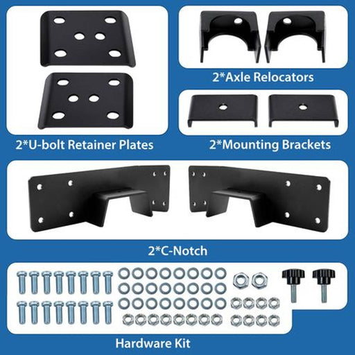 DURAFORCE 6" Rear Axle Lowering C Notch & Flip Kit For Chevy Silverado Sierra Pickup 99-06