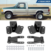 DURAFORCE For 1973-1996 Ford F150 F100 4" Drop Kit Leveling Lowering Shackles Hangers