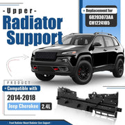 DURAFORCE NEW Black Radiator Support Cover Front Upper For Jeep Cherokee 2014-2018