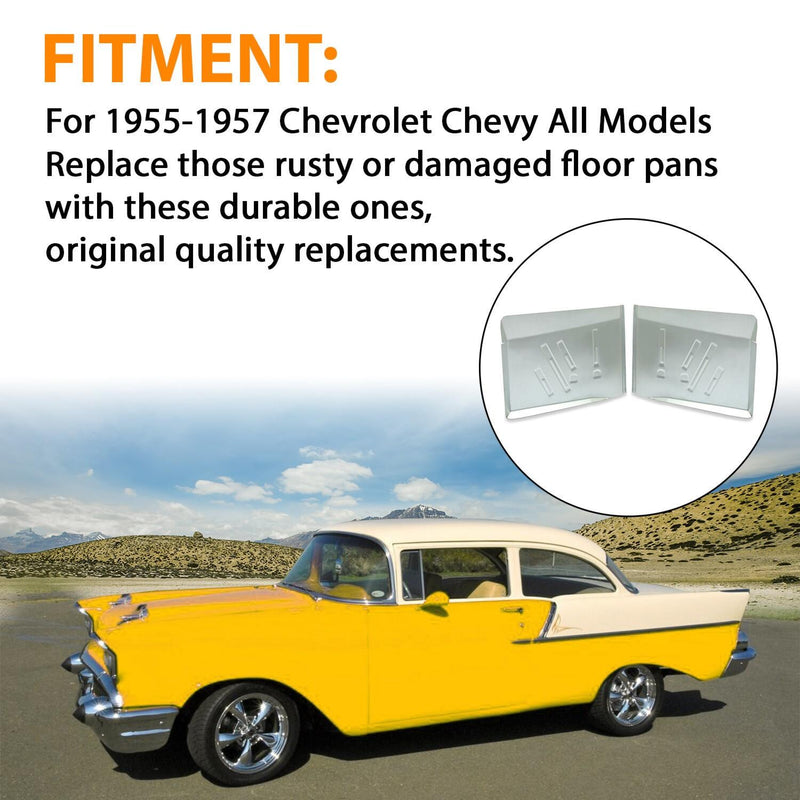DURAFORCE Rear Floor Pans For 1955 1956 1957 Chevy Chevrolet Bel Air 150 210 Series