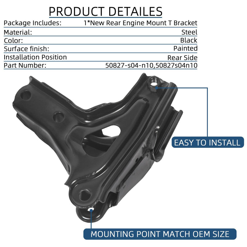 DURAFORCE Rear Engine Mount Swap T Bracket EM1 EK for 1999 2000 HONDA CIVIC B16 SI 1.6L