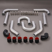 DURAFORCE 8Pc 2.5 inch Universal Aluminum Turbo Intercooler Pipe Kit +Silicone Hose+Clamp