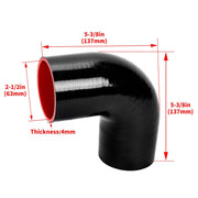 DURAFORCE 8Pc 2.5 inch Universal Aluminum Turbo Intercooler Pipe Kit +Silicone Hose+Clamp