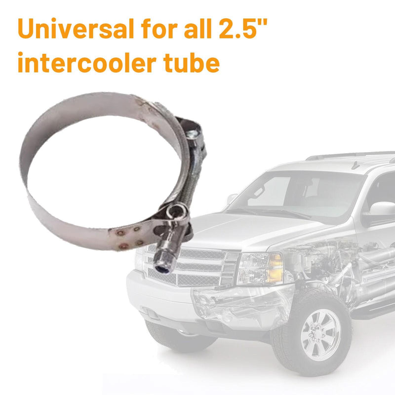 DURAFORCE 8Pc 2.5 inch Universal Aluminum Turbo Intercooler Pipe Kit +Silicone Hose+Clamp