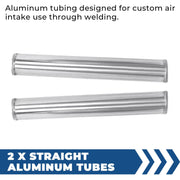 DURAFORCE 8Pc 2.5 inch Universal Aluminum Turbo Intercooler Pipe Kit +Silicone Hose+Clamp