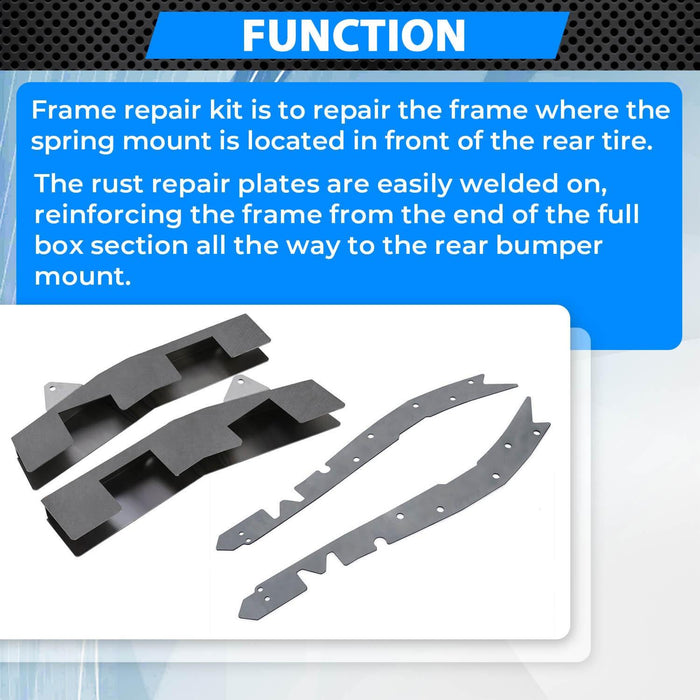 DURAFORCE Mid Frame Rust Repair Kit + Repair Plate for 96-04 Toyota Tacoma Extended Cab