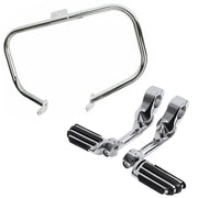 DURAFORCE Engine Guard Crash Bar + 1.25" Highway Foot Pegs For Harley Softail 2000-2017