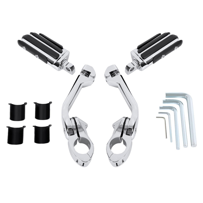 DURAFORCE Engine Guard Crash Bar + 1.25" Highway Foot Pegs For Harley Softail 2000-2017