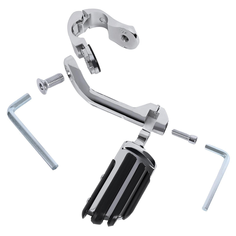 DURAFORCE Engine Guard Crash Bar + 1.25" Highway Foot Pegs For Harley Softail 2000-2017