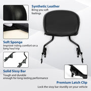 DURAFORCE For Harley Road Glide 2014-24 Passenger Backrest Sissy Bar+Docking Hardware Kit