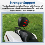 DURAFORCE For Harley Road Glide 2014-24 Passenger Backrest Sissy Bar+Docking Hardware Kit