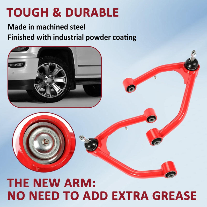 DURAFORCE For 2-4" Lift Front Upper Control Arms For 2007-2018 Silverado Sierra 2WD 4WD