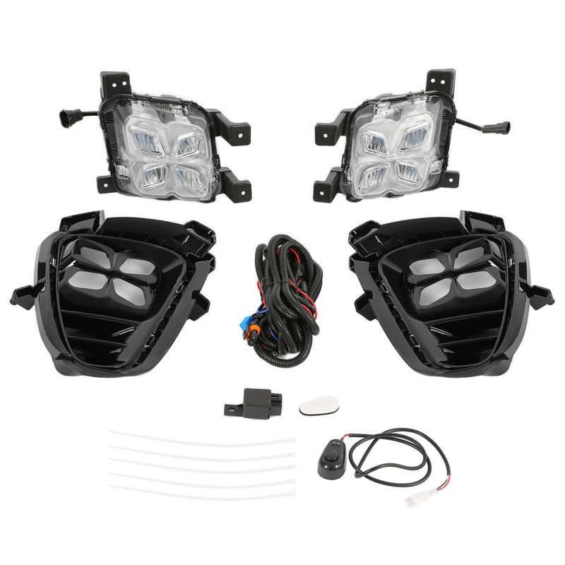 DURAFORCE 4 Eyes LED DRL Running Fog Lights For Kia Sorento 2019 2020 Driver & Passenger