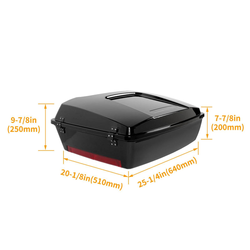DURAFORCE Chopped Pack Trunk with Backrest For Harley Davidson Touring 1997-2013