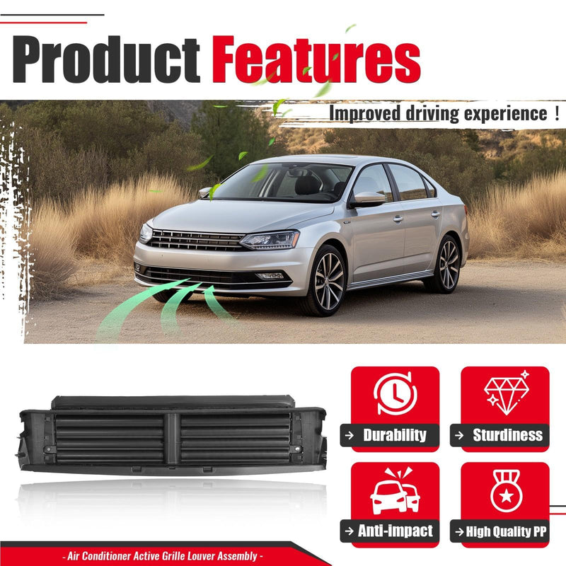 DURAFORCE Front Lower Radiator Grille Shutter Assembly For VW Jetta 2015-2018 2016 2017