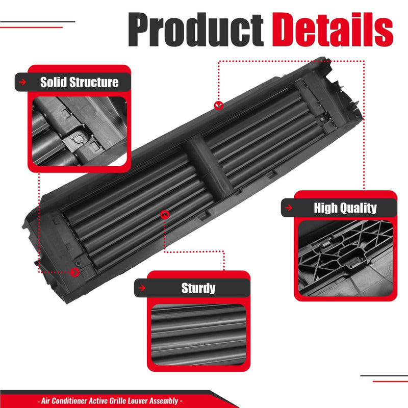 DURAFORCE Front Lower Radiator Grille Shutter Assembly For VW Jetta 2015-2018 2016 2017