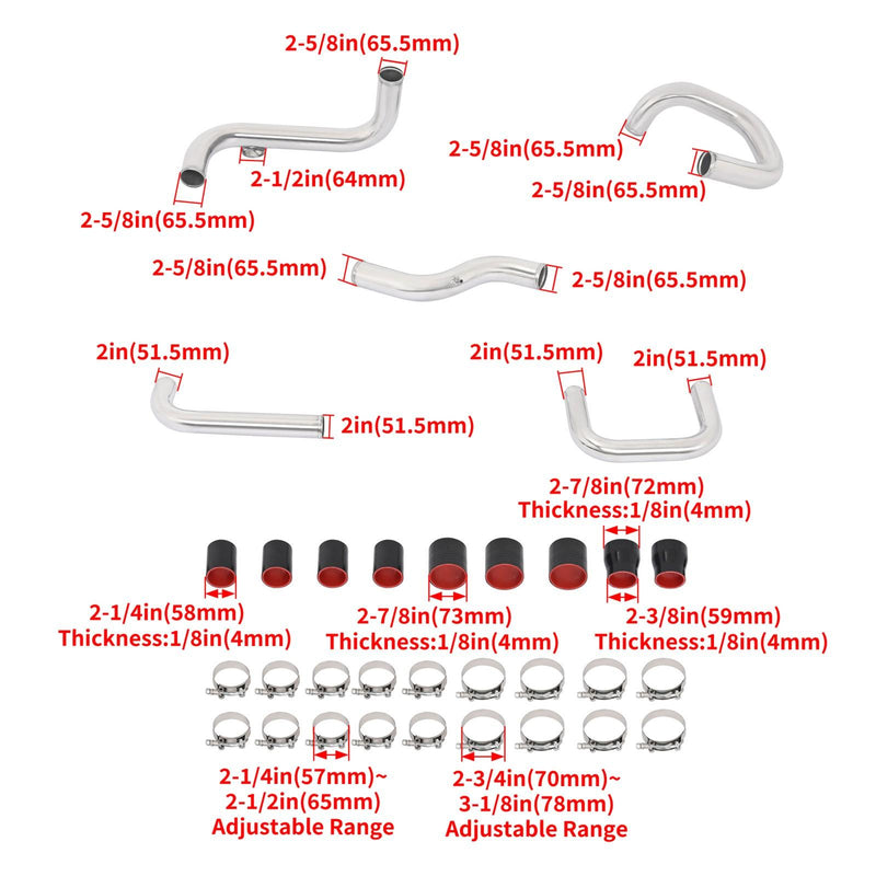 DURAFORCE Polished Intercooler Pipe & Boot Kit For Acura Integra For Honda Del Sol 1990-01