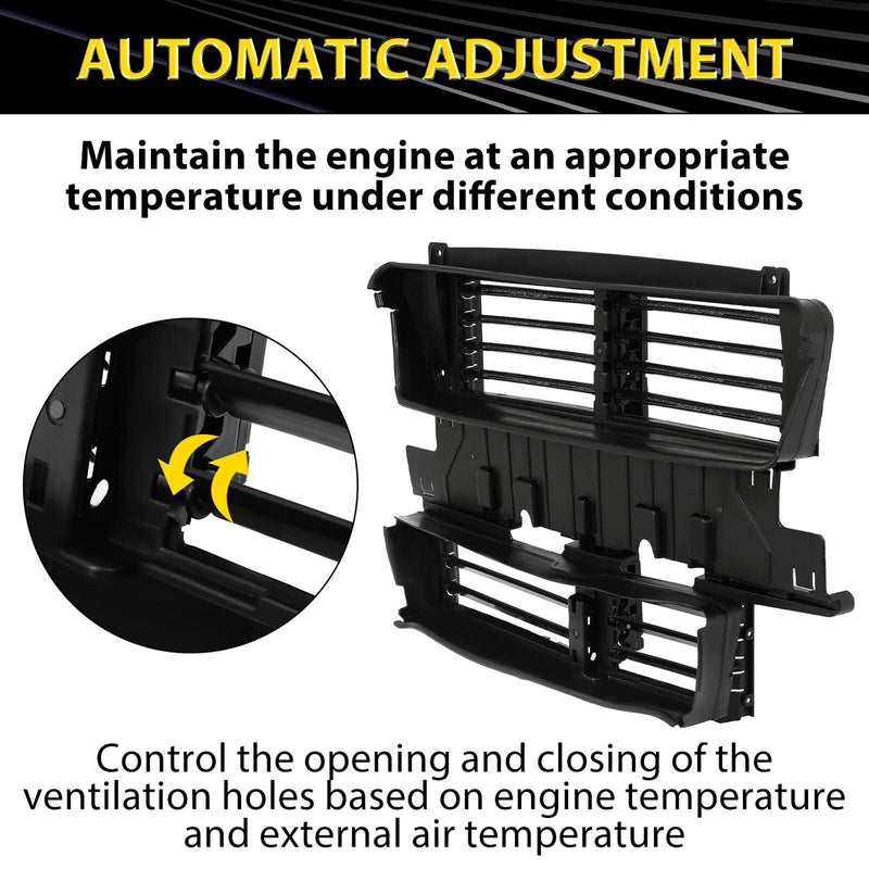 DURAFORCE Radiator Support Shutter Grille Assembly For 2017-2019 Ford Fusion #HS7Z8475A