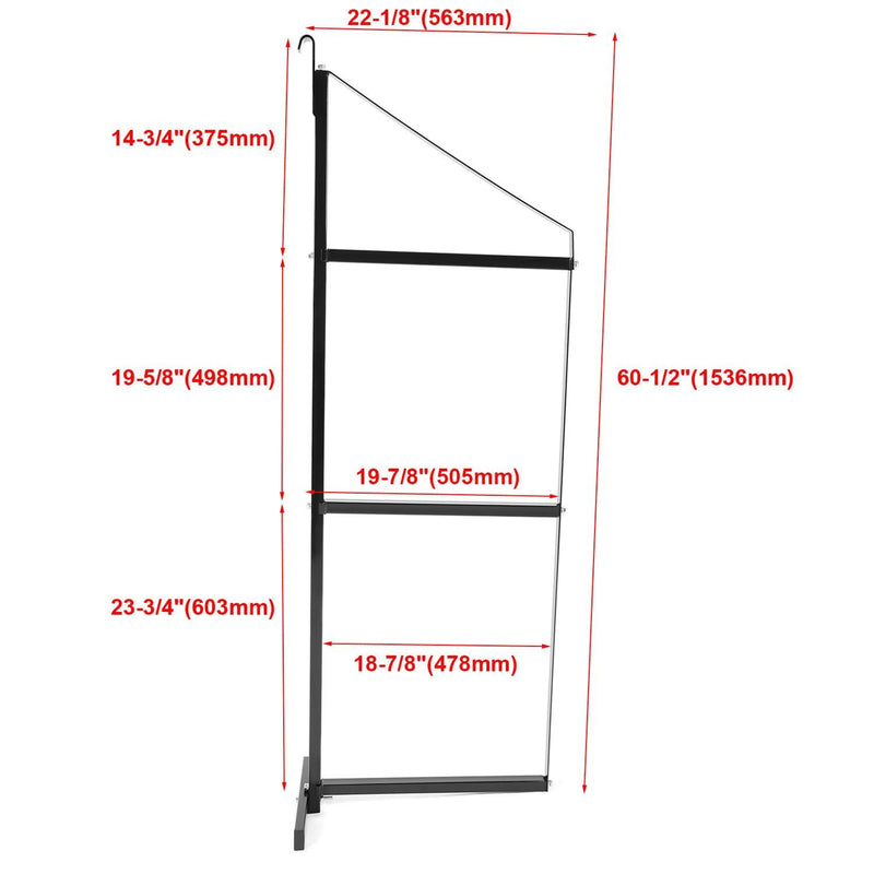 DURAFORCE 4PCS Black Cargo Shipping Container Shelving Shelf Brackets Universal 22"x60"