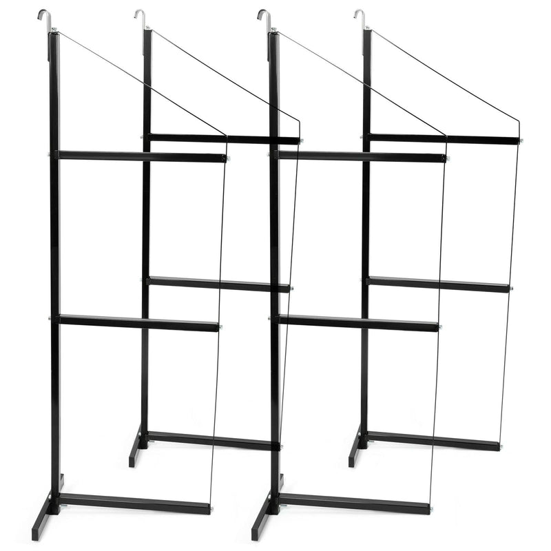 DURAFORCE 4PCS Black Cargo Shipping Container Shelving Shelf Brackets Universal 22"x60"