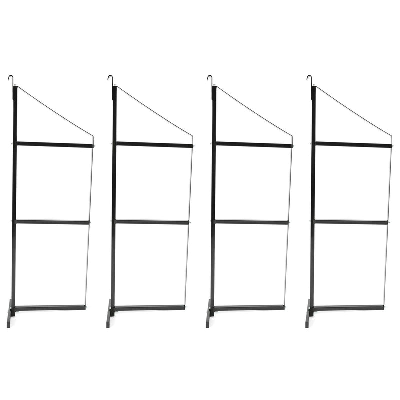 DURAFORCE 4PCS Black Cargo Shipping Container Shelving Shelf Brackets Universal 22"x60"