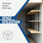 DURAFORCE 4PCS Black Cargo Shipping Container Shelving Shelf Brackets Universal 22"x60"