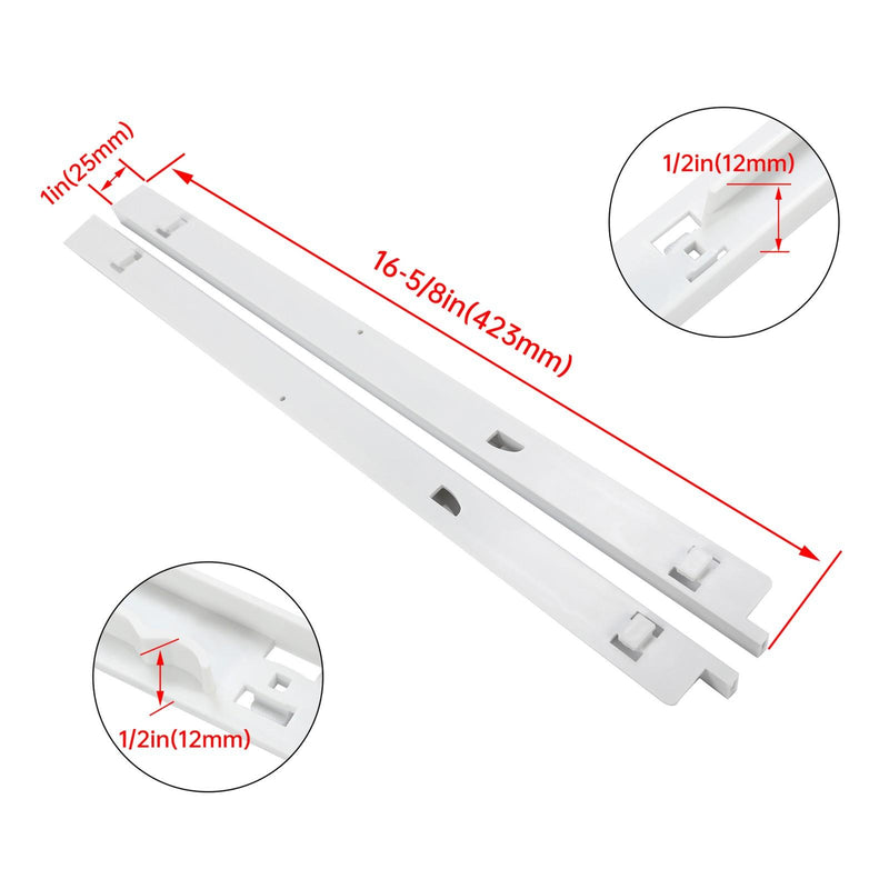 DURAFORCE Refrigerator Pan Hangers Drawer Slide Sup White ABS For 240530601 & 240530701