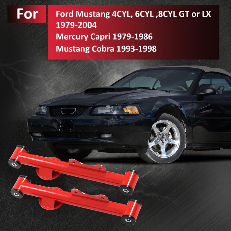 DURAFORCE Rear Upper Lower Tubular Control Arms w/ Bushings For Ford Mustang Mercury 79-04