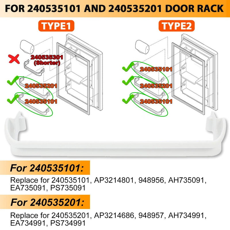 DURAFORCE For 240535101 &1240535201 Frigidaire Refrigerator Door Rack Door Bin Shelf