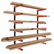 DURAFORCE 6 Shelf Lumber Storage Rack Wall-Mounted Steel Wood Pipes Rack 660LB New
