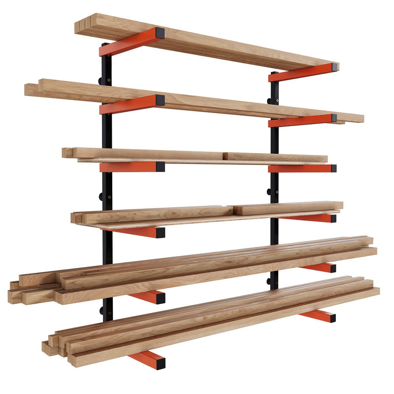DURAFORCE 6 Shelf Lumber Storage Rack Wall-Mounted Steel Wood Pipes Rack 660LB New