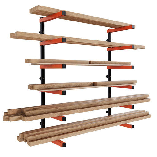 DURAFORCE 6 Shelf Lumber Storage Rack Wall-Mounted Steel Wood Pipes Rack 660LB New