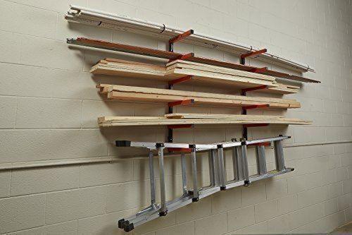 DURAFORCE 6 Shelf Lumber Storage Rack Wall-Mounted Steel Wood Pipes Rack 660LB New